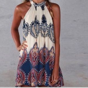 Women’s halter style paisley print dress, Small